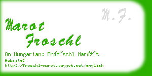 marot froschl business card